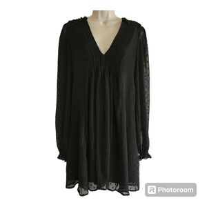 Zara Long Sleeve Black Dress Large